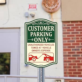customer parking only ロードサイン Amazon.com: SignWays Customizable Customer Parking Only